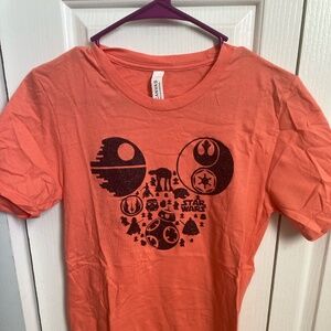 Mickey-Shaped Star Wars-Themed XS Orange Shirt